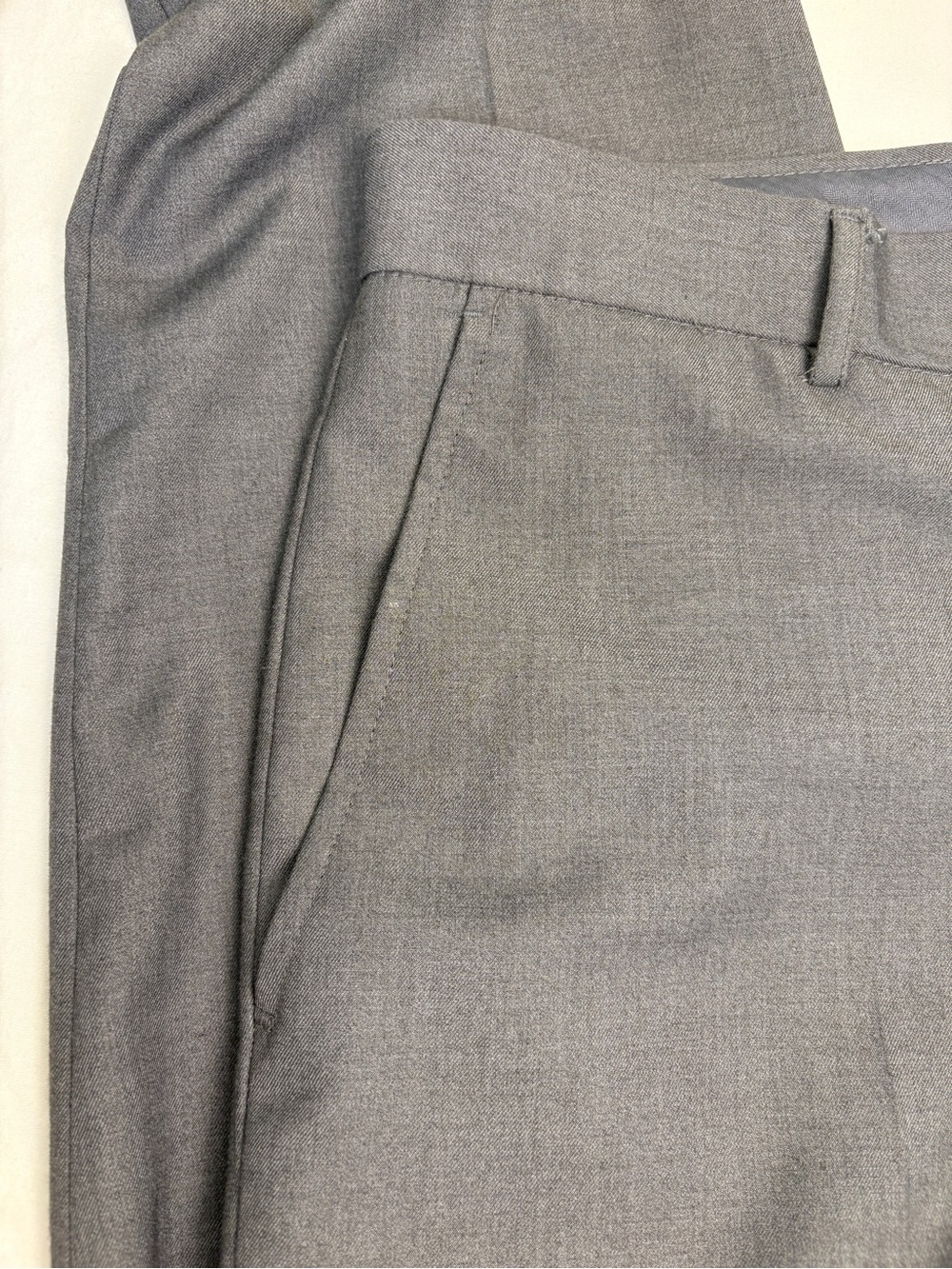 Men's Dress Pants — Dark Gray Tailored Flat Front - Picture 3 of 12